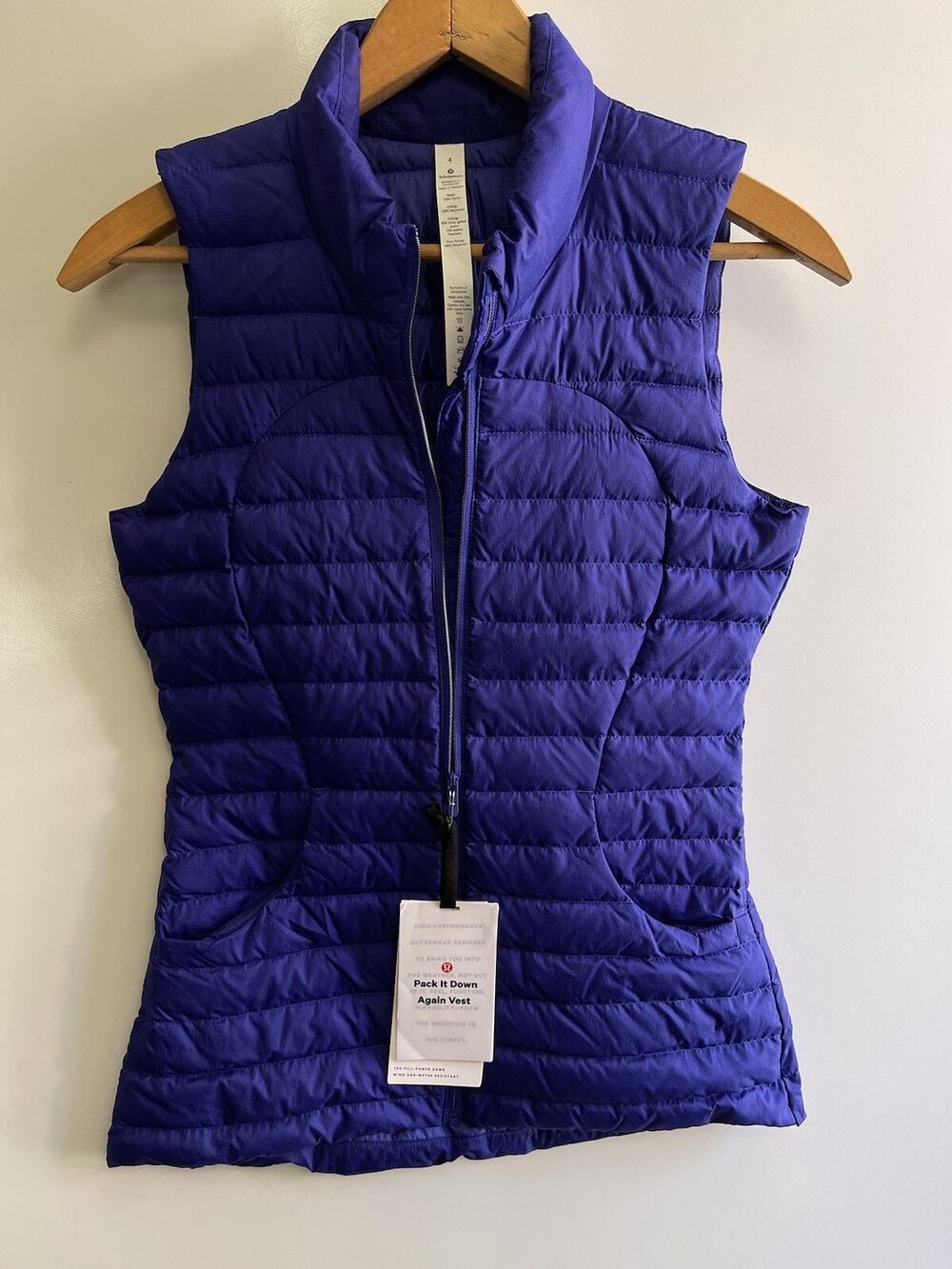 Lululemon Pack It Down Again Vest Size 4 NWT